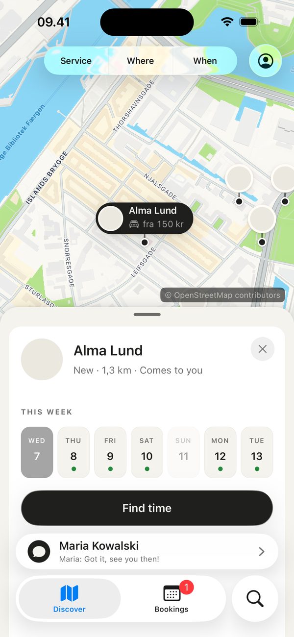 The map with a klipper's card