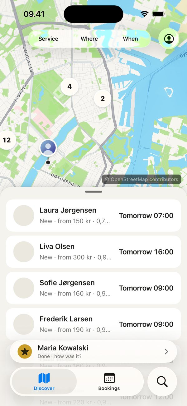 The map in the app