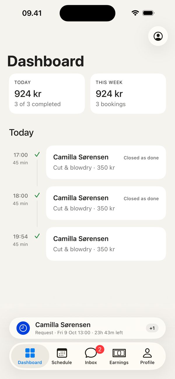 Her day in the app
