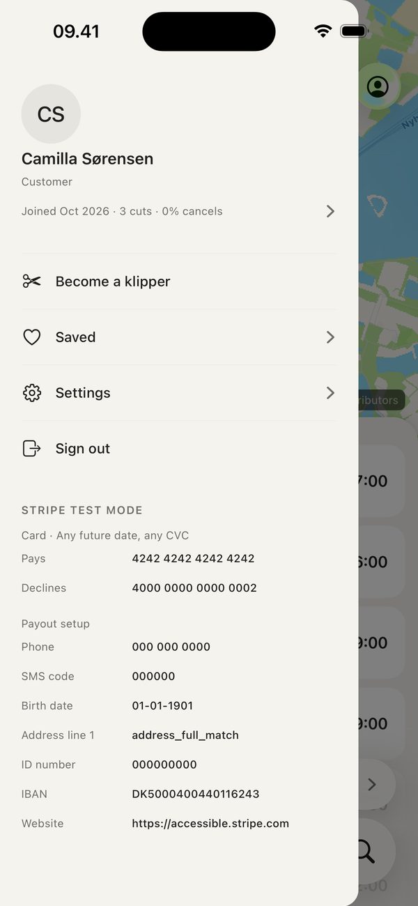 The menu